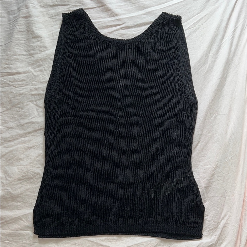Black Sleeveless Knit Top